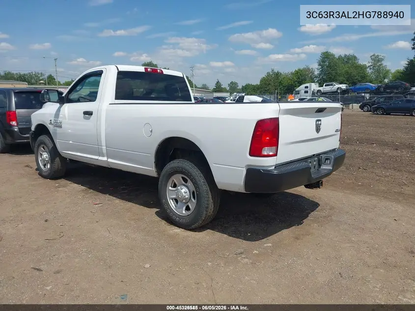 2017 Ram 3500 Tradesman 4X4 8' Box VIN: 3C63R3AL2HG788940 Lot: 45326545