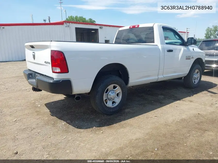2017 Ram 3500 Tradesman 4X4 8' Box VIN: 3C63R3AL2HG788940 Lot: 45326545