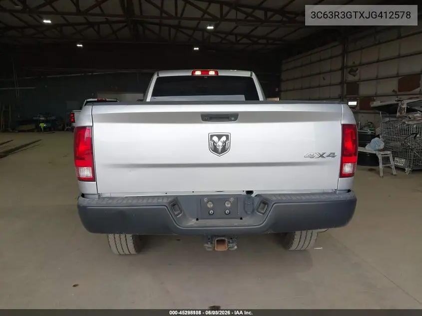 2018 Ram 3500 Tradesman 4X4 8' Box VIN: 3C63R3GTXJG412578 Lot: 45298108