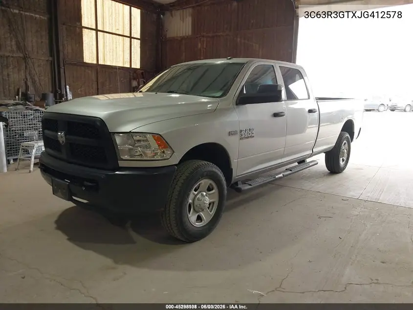2018 Ram 3500 Tradesman 4X4 8' Box VIN: 3C63R3GTXJG412578 Lot: 45298108