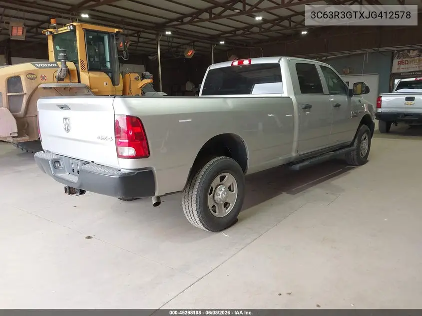 2018 Ram 3500 Tradesman 4X4 8' Box VIN: 3C63R3GTXJG412578 Lot: 45298108