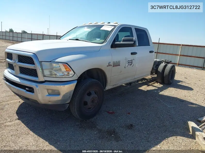 2018 Ram 3500 Chassis Tradesman/Slt/Laramie VIN: 3C7WRTCL8JG312722 Lot: 45331925