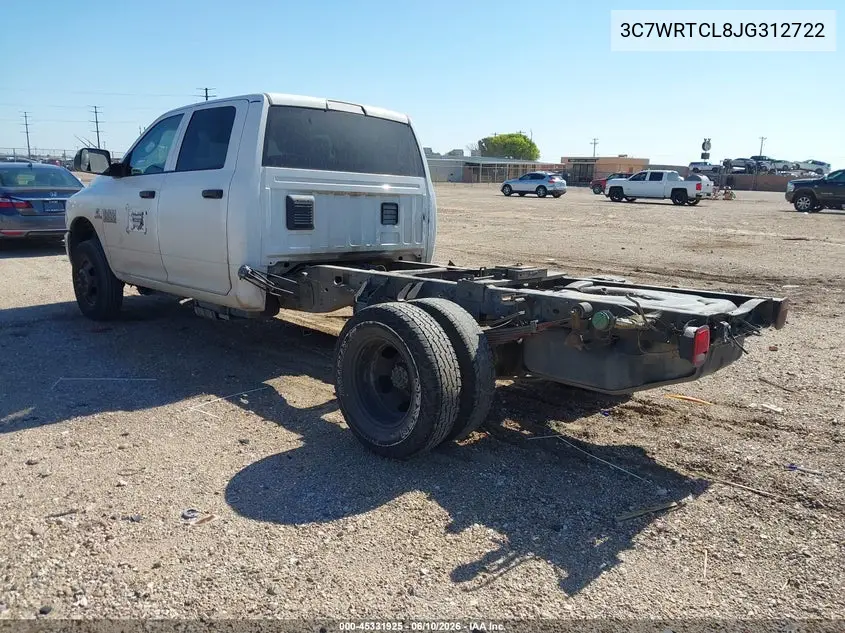 2018 Ram 3500 Chassis Tradesman/Slt/Laramie VIN: 3C7WRTCL8JG312722 Lot: 45331925