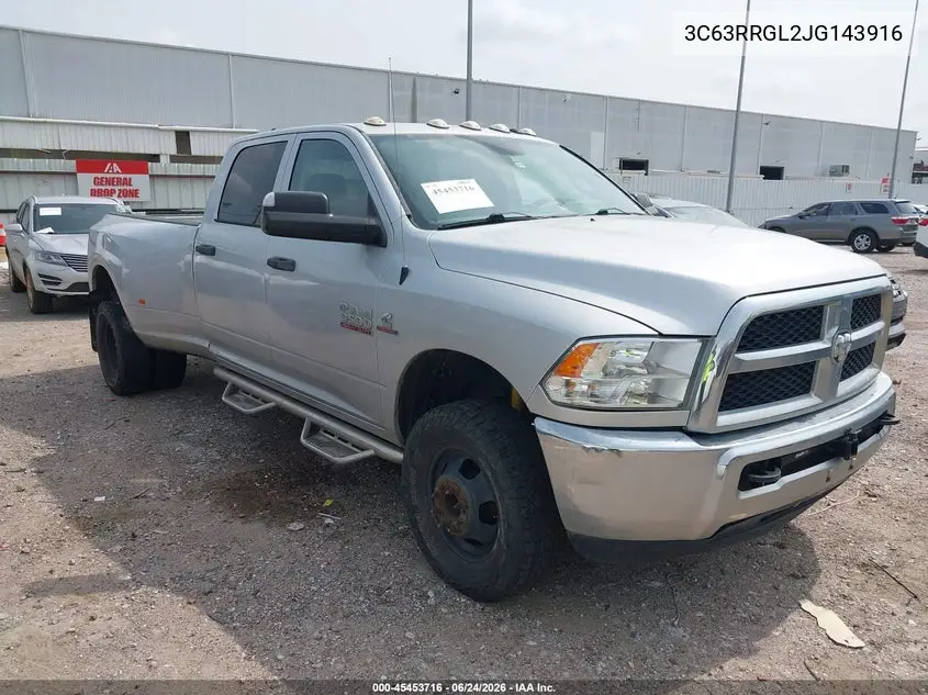 2018 Ram 3500 Tradesman 4X4 8' Box VIN: 3C63RRGL2JG143916 Lot: 45453716