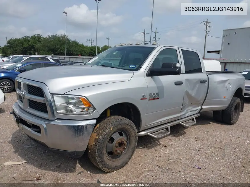2018 Ram 3500 Tradesman 4X4 8' Box VIN: 3C63RRGL2JG143916 Lot: 45453716