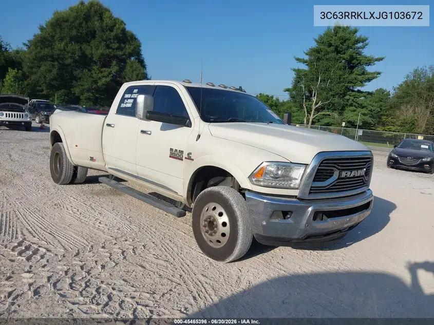 2018 Ram 3500 Limited 4X4 8' Box VIN: 3C63RRKLXJG103672 Lot: 45465396
