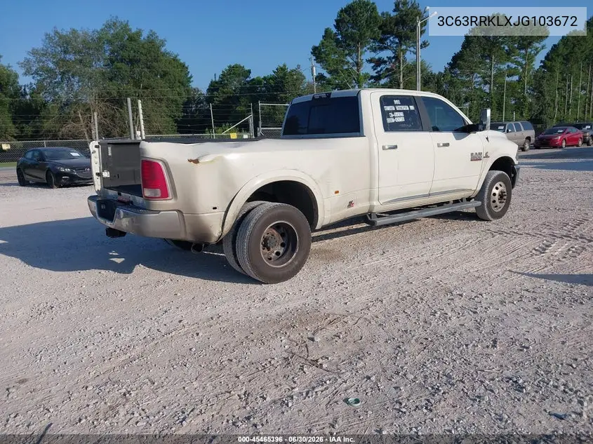 2018 Ram 3500 Limited 4X4 8' Box VIN: 3C63RRKLXJG103672 Lot: 45465396