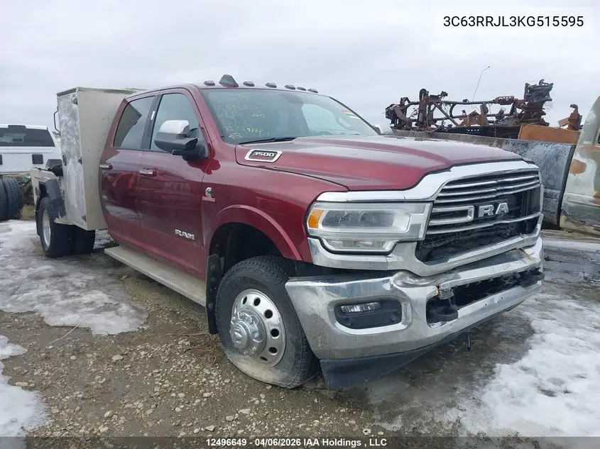 2019 Ram 3500 Laramie VIN: 3C63RRJL3KG515595 Lot: 12496649