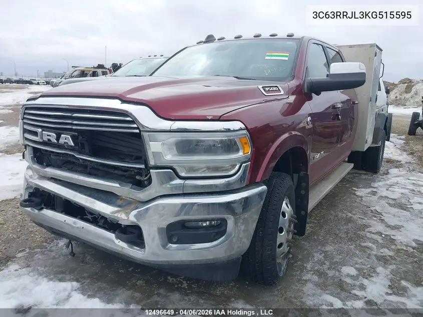 2019 Ram 3500 Laramie VIN: 3C63RRJL3KG515595 Lot: 12496649