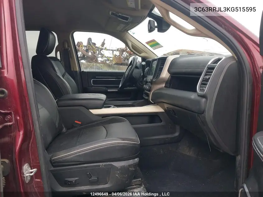 2019 Ram 3500 Laramie VIN: 3C63RRJL3KG515595 Lot: 12496649