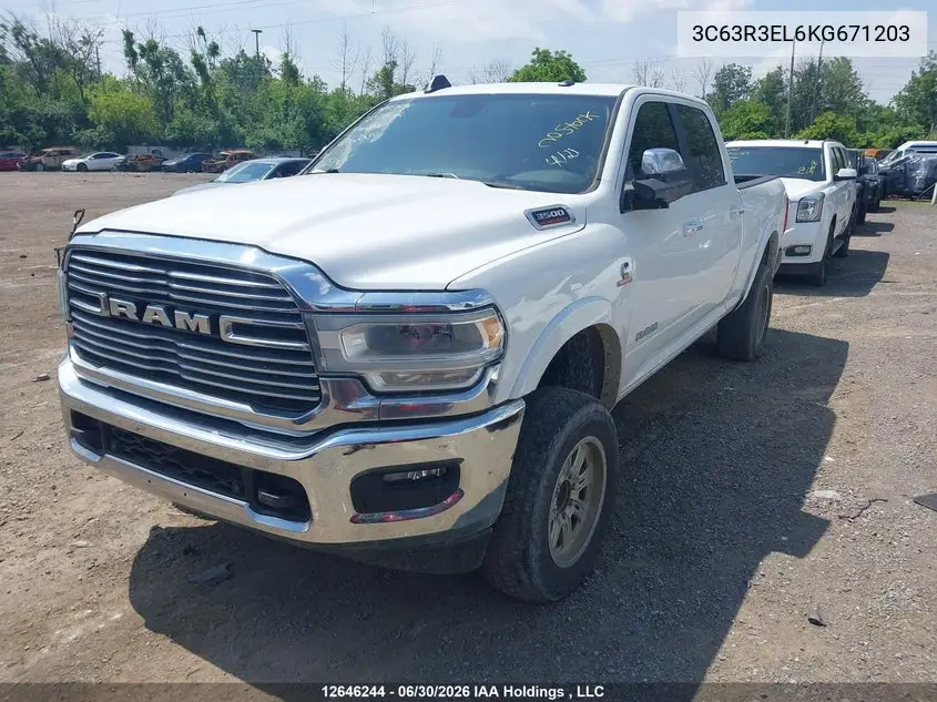 2019 Ram 3500 Laramie VIN: 3C63R3EL6KG671203 Lot: 12646244