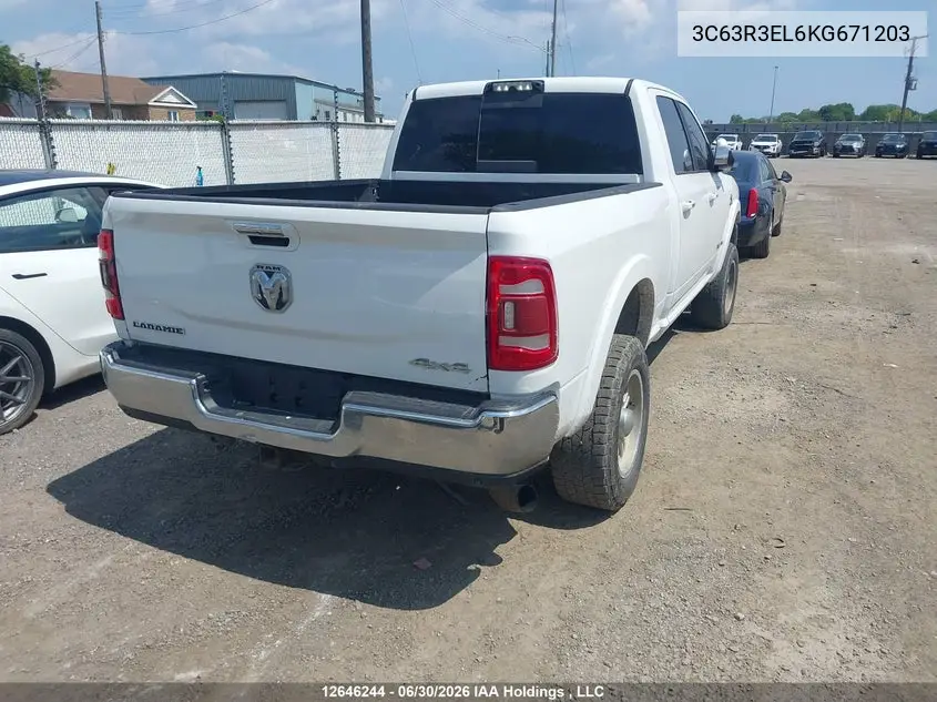 2019 Ram 3500 Laramie VIN: 3C63R3EL6KG671203 Lot: 12646244
