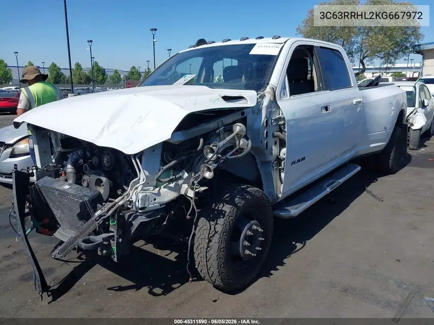 2019 Ram 3500 Big Horn 4X4 8' Box VIN: 3C63RRHL2KG667972 Lot: 45311590