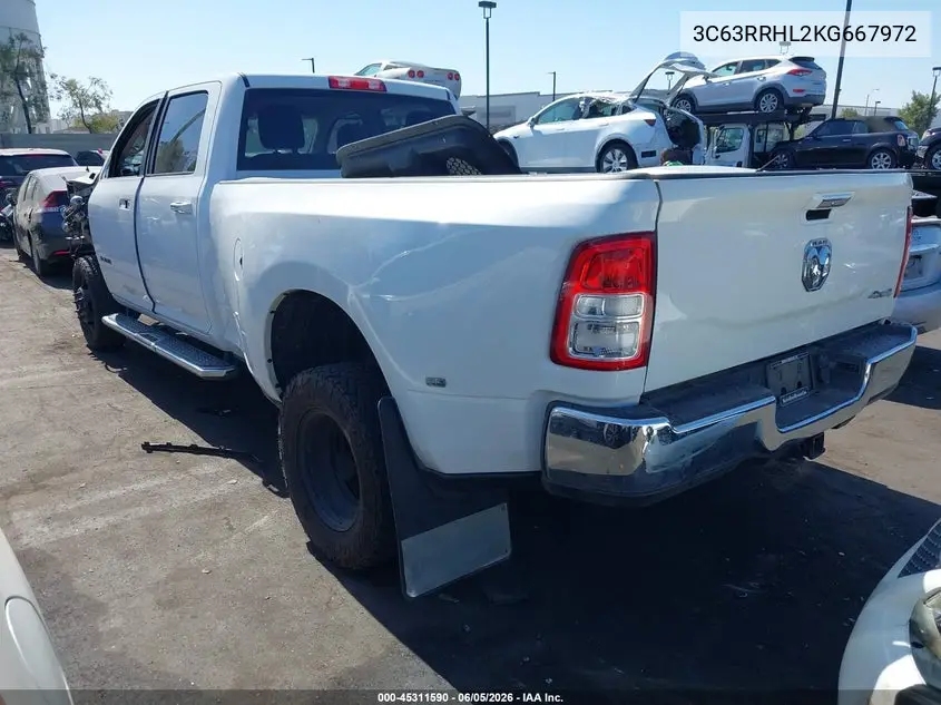 2019 Ram 3500 Big Horn 4X4 8' Box VIN: 3C63RRHL2KG667972 Lot: 45311590