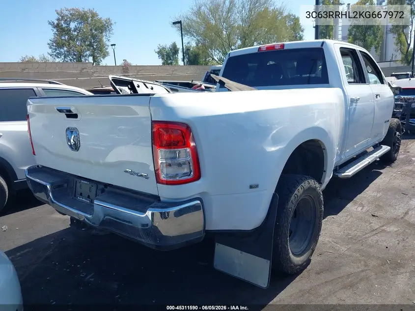 2019 Ram 3500 Big Horn 4X4 8' Box VIN: 3C63RRHL2KG667972 Lot: 45311590