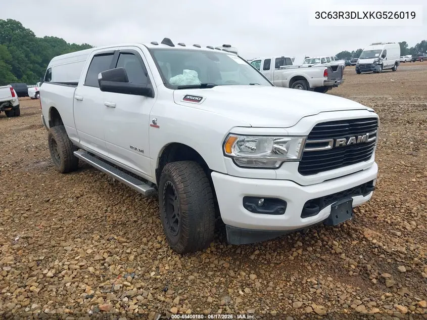 2019 Ram 3500 Big Horn 4X4 6'4 Box VIN: 3C63R3DLXKG526019 Lot: 45400180