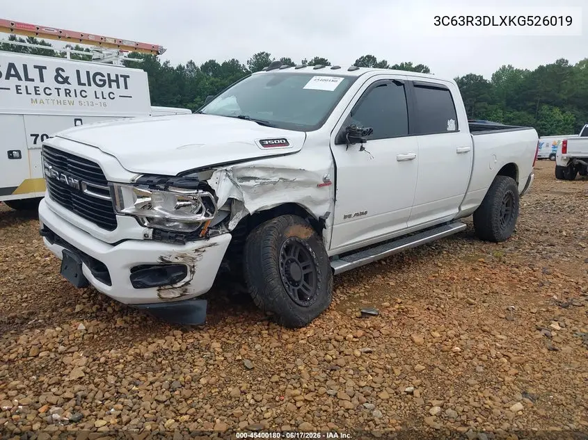 2019 Ram 3500 Big Horn 4X4 6'4 Box VIN: 3C63R3DLXKG526019 Lot: 45400180