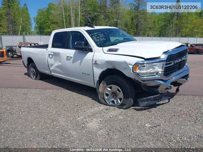 2020 Ram 3500 Big Horn VIN: 3C63R3HL1LG120206 Lot: 12418543