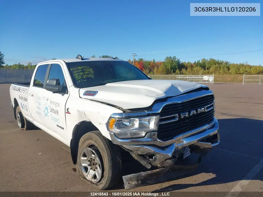 2020 Ram 3500 Big Horn VIN: 3C63R3HL1LG120206 Lot: 12418543
