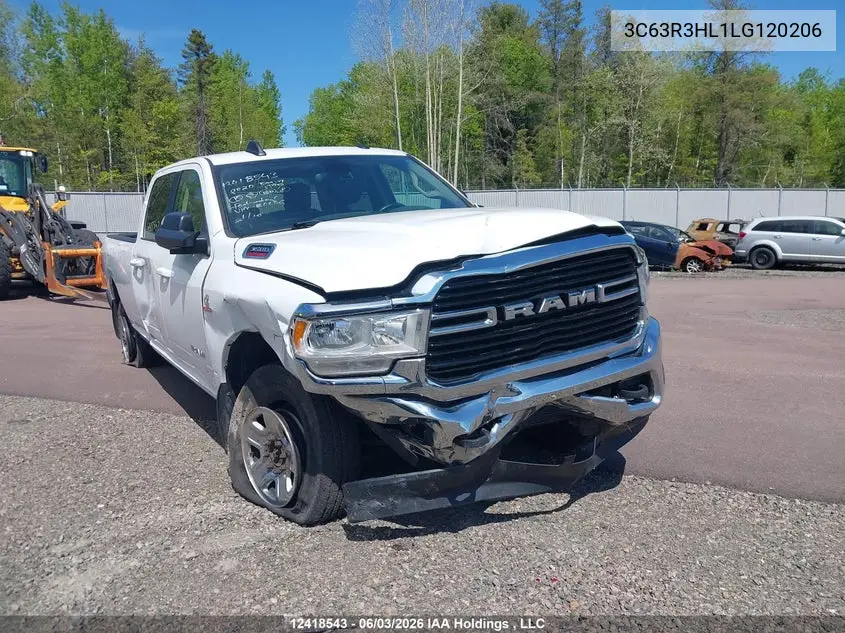 2020 Ram 3500 Big Horn VIN: 3C63R3HL1LG120206 Lot: 12418543