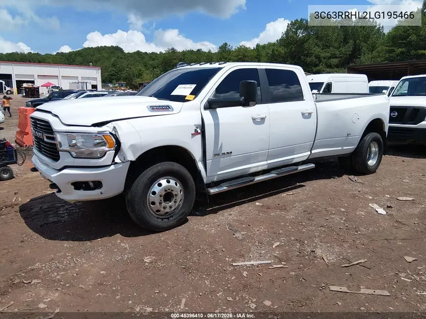 2020 Ram 3500 Big Horn 4X4 8' Box VIN: 3C63RRHL2LG195466 Lot: 45396410