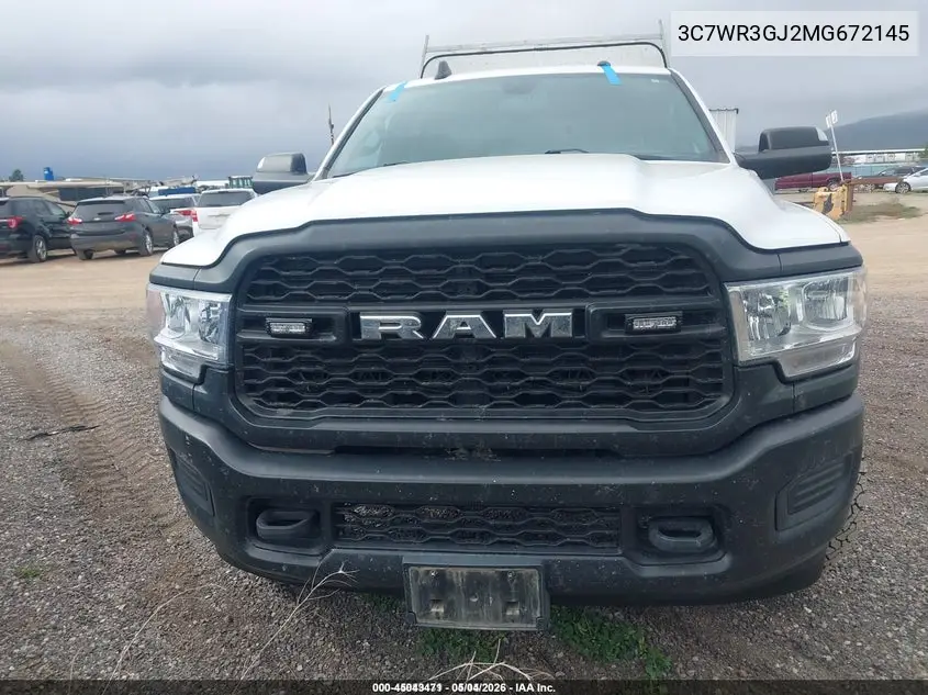 2021 Ram 3500 Tradesman 4X4 8' Box VIN: 3C7WR3GJ2MG672145 Lot: 45043471