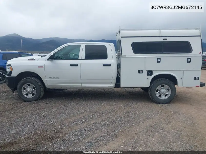 2021 Ram 3500 Tradesman 4X4 8' Box VIN: 3C7WR3GJ2MG672145 Lot: 45043471