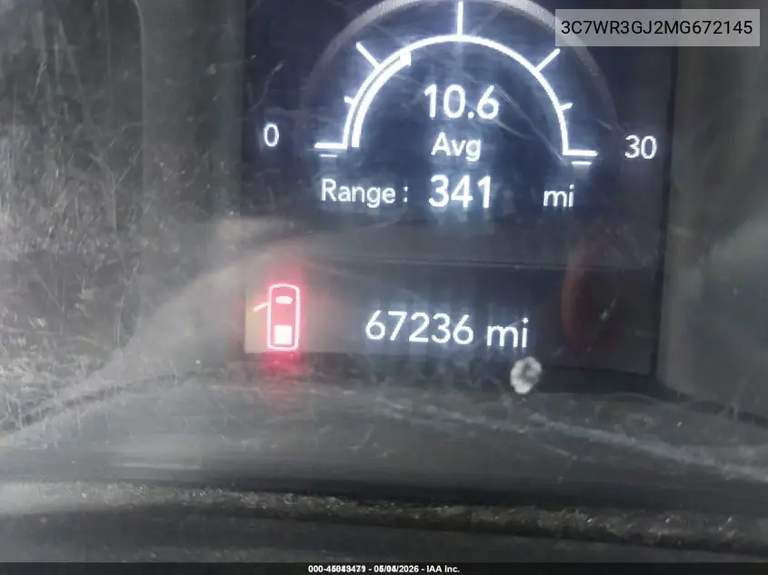 2021 Ram 3500 Tradesman 4X4 8' Box VIN: 3C7WR3GJ2MG672145 Lot: 45043471