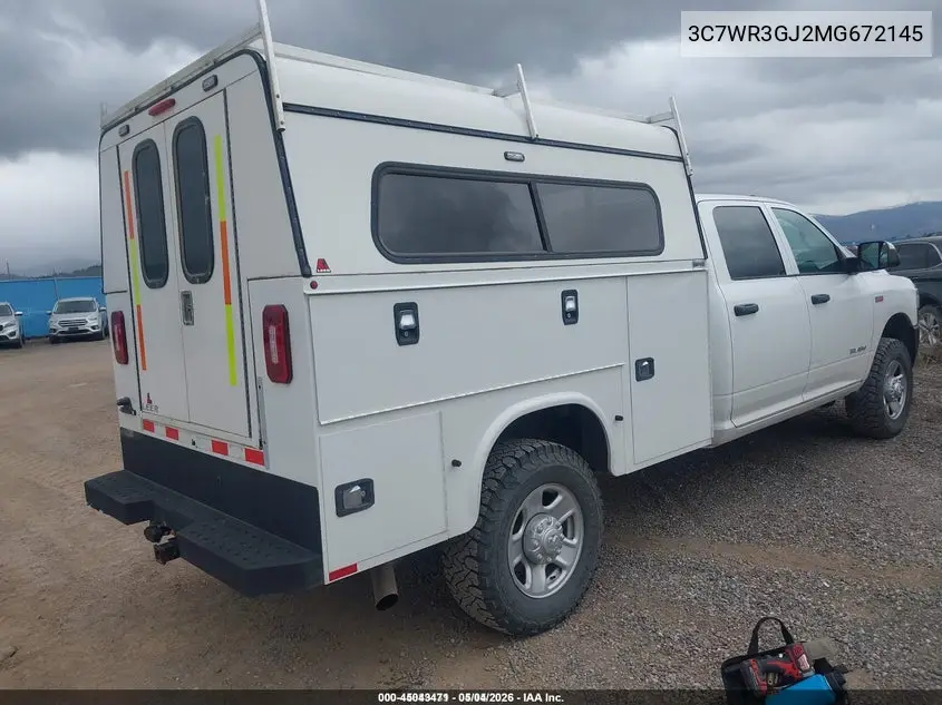 2021 Ram 3500 Tradesman 4X4 8' Box VIN: 3C7WR3GJ2MG672145 Lot: 45043471
