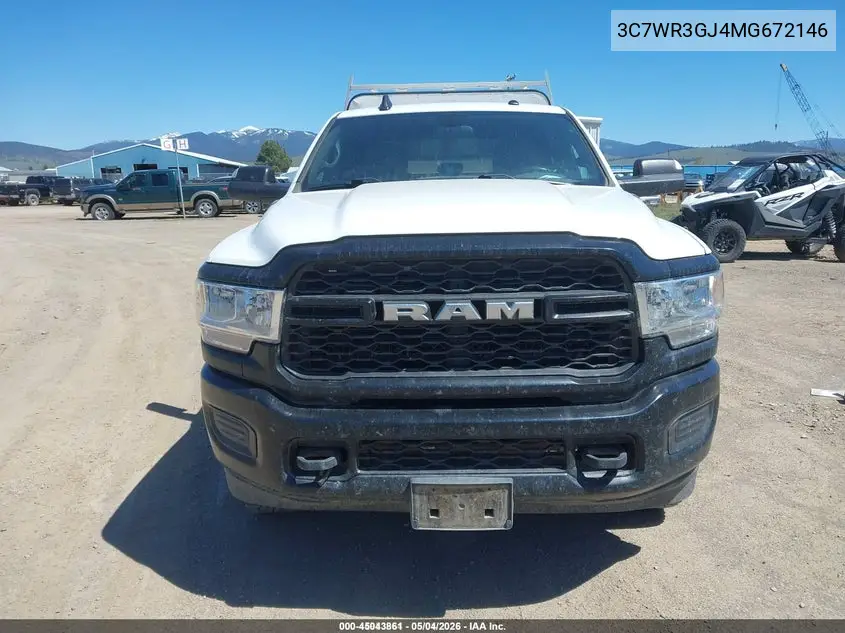 2021 Ram 3500 Tradesman 4X4 8' Box VIN: 3C7WR3GJ4MG672146 Lot: 45043861
