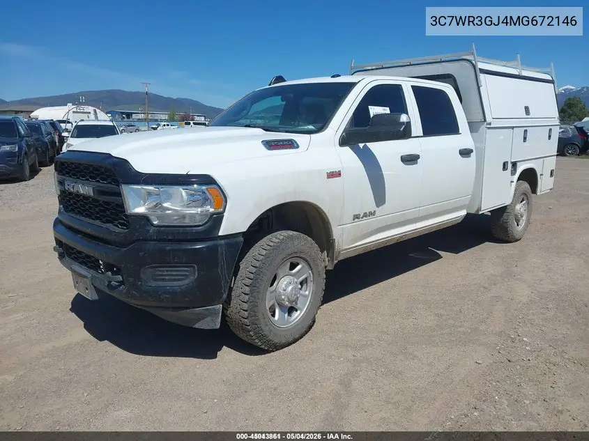 2021 Ram 3500 Tradesman 4X4 8' Box VIN: 3C7WR3GJ4MG672146 Lot: 45043861