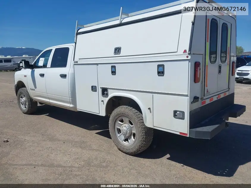 2021 Ram 3500 Tradesman 4X4 8' Box VIN: 3C7WR3GJ4MG672146 Lot: 45043861