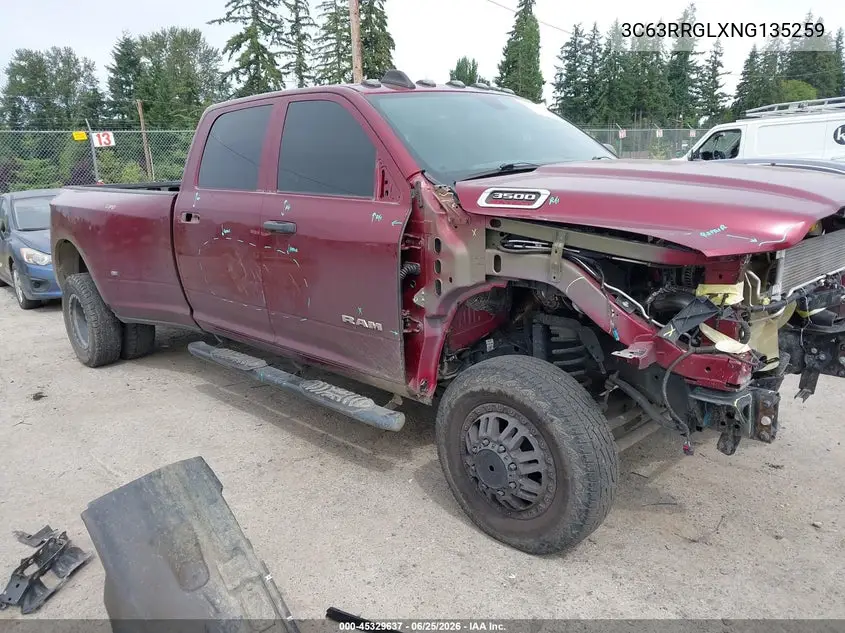 2022 Ram 3500 Tradesman 4X4 8' Box VIN: 3C63RRGLXNG135259 Lot: 45329637