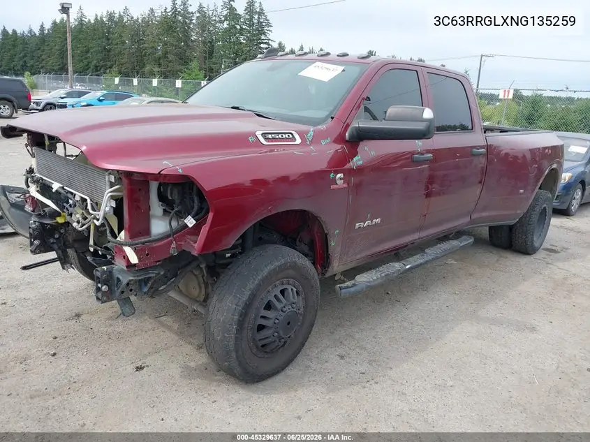 2022 Ram 3500 Tradesman 4X4 8' Box VIN: 3C63RRGLXNG135259 Lot: 45329637
