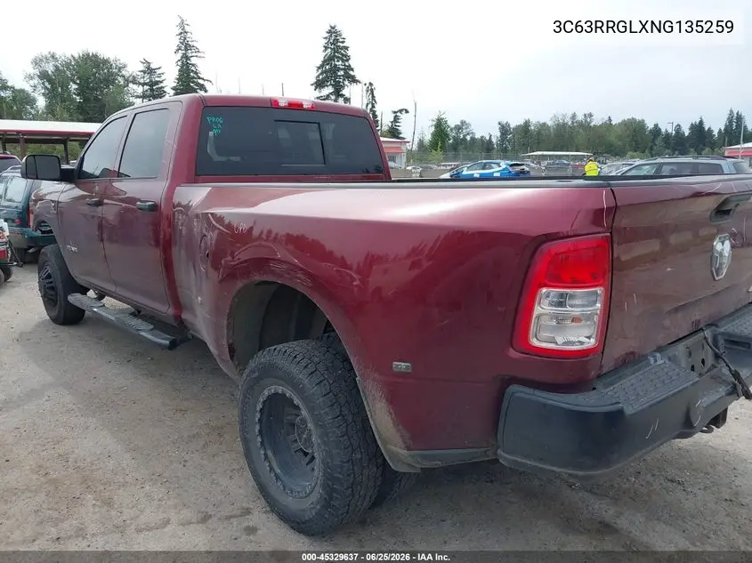 2022 Ram 3500 Tradesman 4X4 8' Box VIN: 3C63RRGLXNG135259 Lot: 45329637