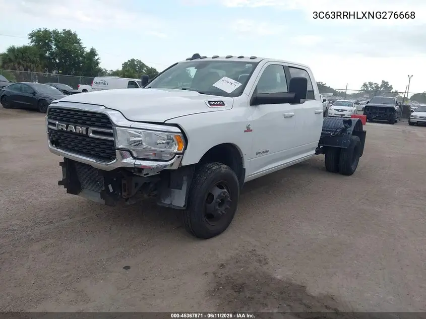 2022 Ram 3500 Big Horn 4X4 8' Box VIN: 3C63RRHLXNG276668 Lot: 45367871