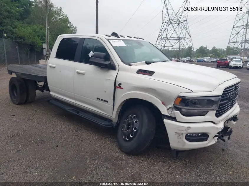 2022 Ram 3500 Laramie 4X4 8' Box VIN: 3C63RRJL9NG315518 Lot: 45537427