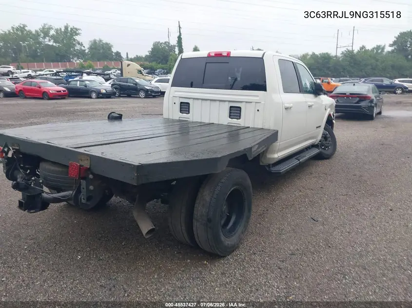 2022 Ram 3500 Laramie 4X4 8' Box VIN: 3C63RRJL9NG315518 Lot: 45537427