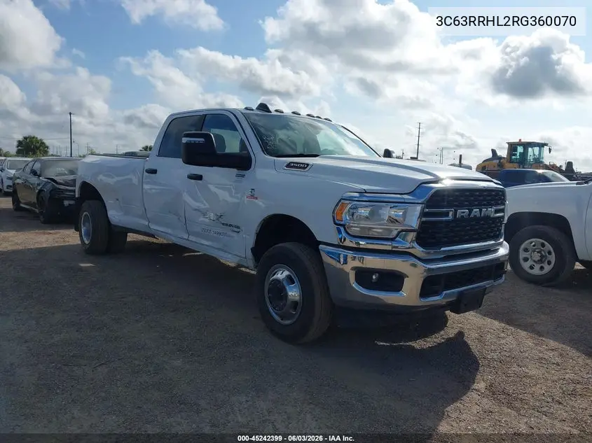 2024 Ram 3500 Big Horn 4X4 8' Box VIN: 3C63RRHL2RG360070 Lot: 45242399
