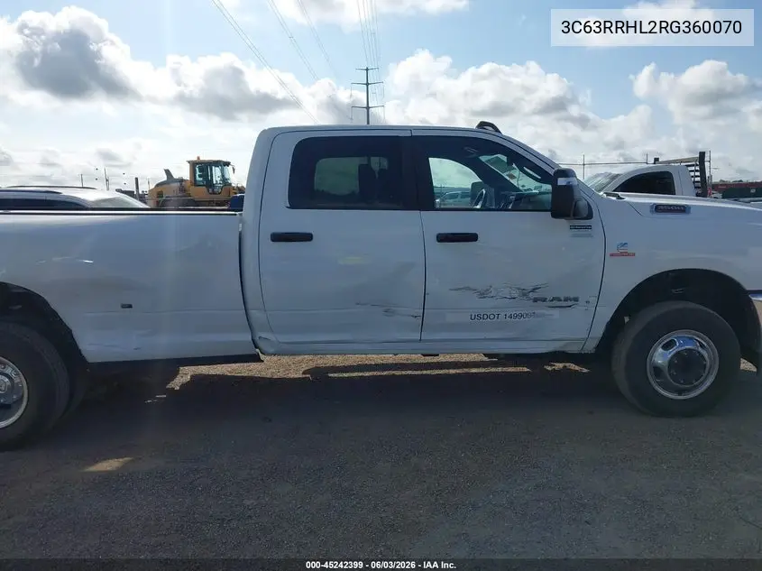 2024 Ram 3500 Big Horn 4X4 8' Box VIN: 3C63RRHL2RG360070 Lot: 45242399