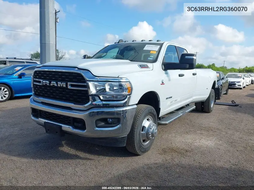 2024 Ram 3500 Big Horn 4X4 8' Box VIN: 3C63RRHL2RG360070 Lot: 45242399