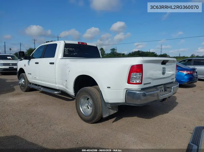 2024 Ram 3500 Big Horn 4X4 8' Box VIN: 3C63RRHL2RG360070 Lot: 45242399