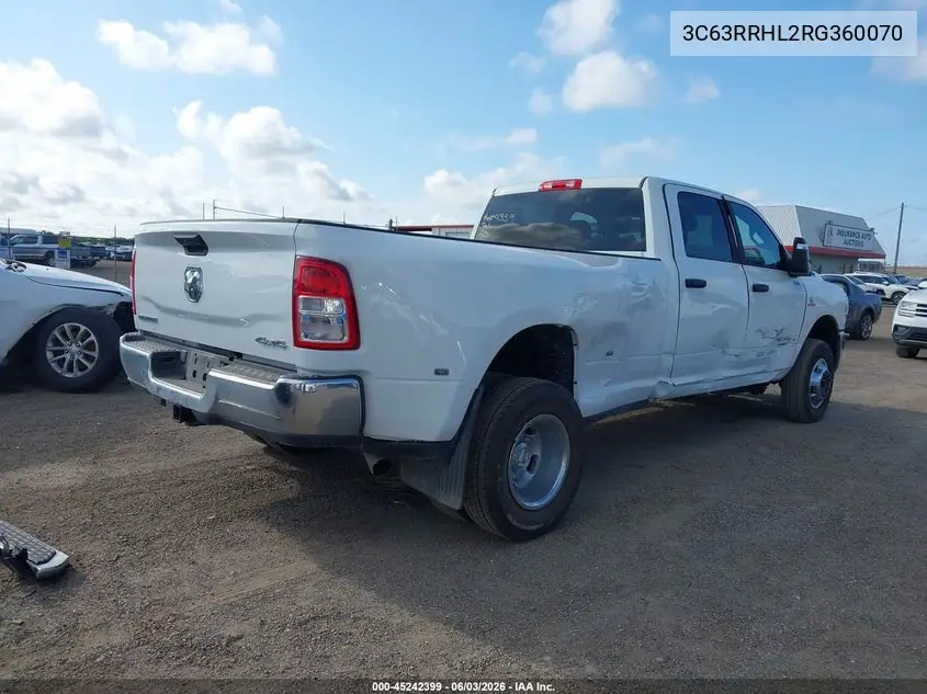 2024 Ram 3500 Big Horn 4X4 8' Box VIN: 3C63RRHL2RG360070 Lot: 45242399