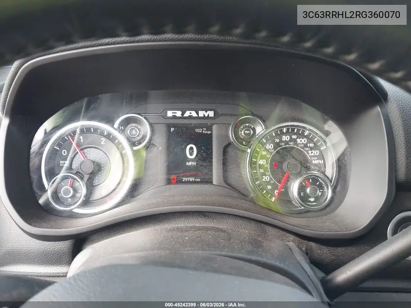 2024 Ram 3500 Big Horn 4X4 8' Box VIN: 3C63RRHL2RG360070 Lot: 45242399