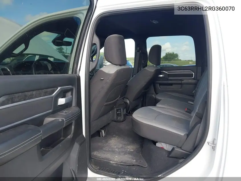 2024 Ram 3500 Big Horn 4X4 8' Box VIN: 3C63RRHL2RG360070 Lot: 45242399