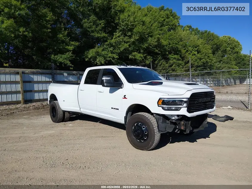 2024 Ram 3500 Laramie 4X4 8' Box VIN: 3C63RRJL6RG377402 Lot: 45243956