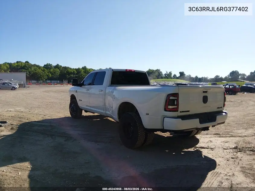 2024 Ram 3500 Laramie 4X4 8' Box VIN: 3C63RRJL6RG377402 Lot: 45243956
