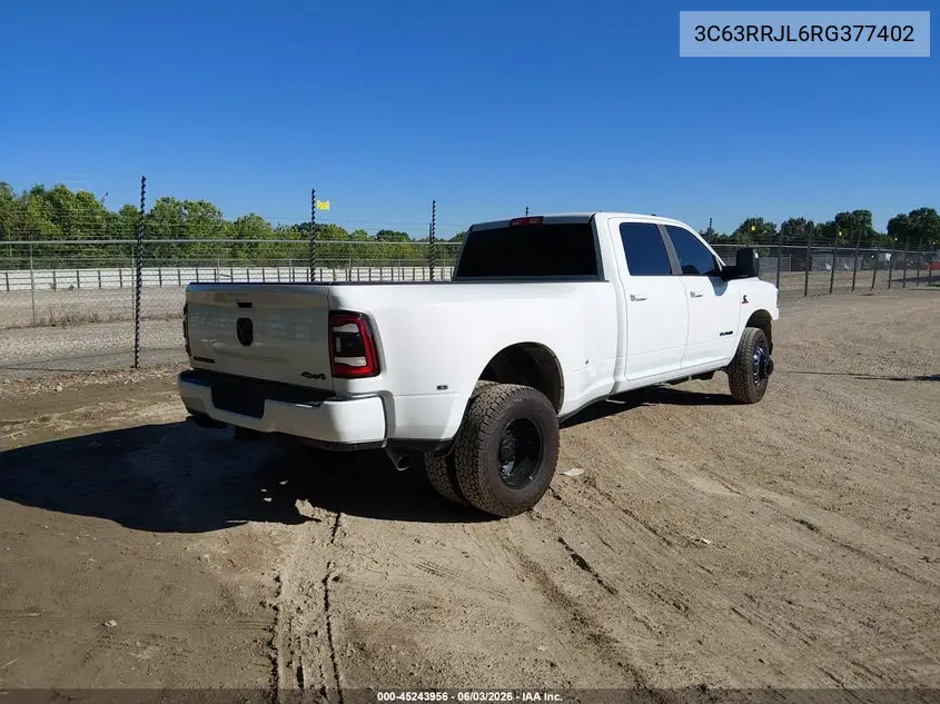 2024 Ram 3500 Laramie 4X4 8' Box VIN: 3C63RRJL6RG377402 Lot: 45243956