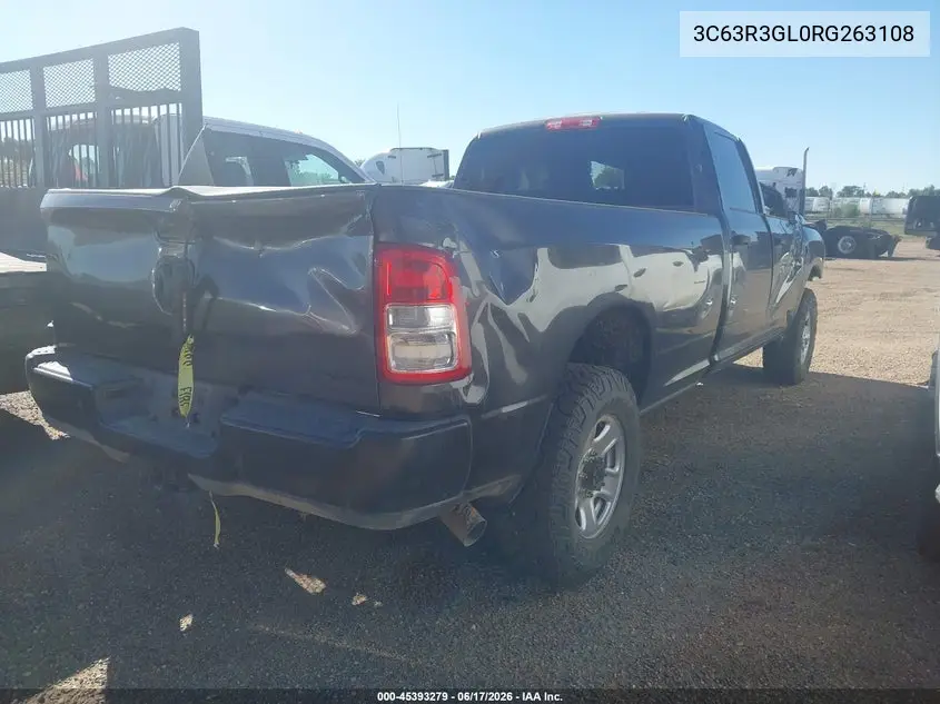 2024 Ram 3500 Tradesman 4X4 8' Box VIN: 3C63R3GL0RG263108 Lot: 45393279