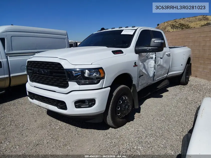 2024 Ram 3500 Big Horn 4X4 8' Box VIN: 3C63RRHL3RG281023 Lot: 45432511
